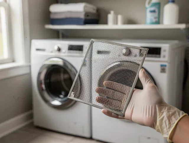 Montville Dryer Vent Cleaning specialist performing detailed lint trap cleaning service in Montville