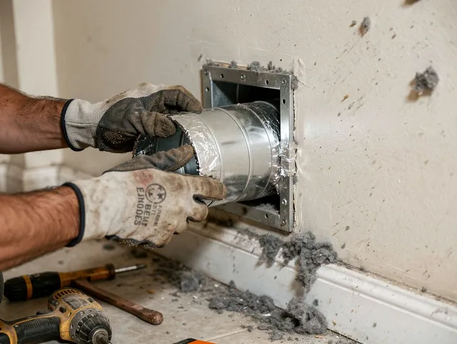 Professional dryer vent repair and installation by Montville Dryer Vent Cleaning in Montville